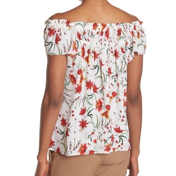 NWT Cece by Cynthia steffe marrakesh off the shoulder  floral top - Picture 3 of 9